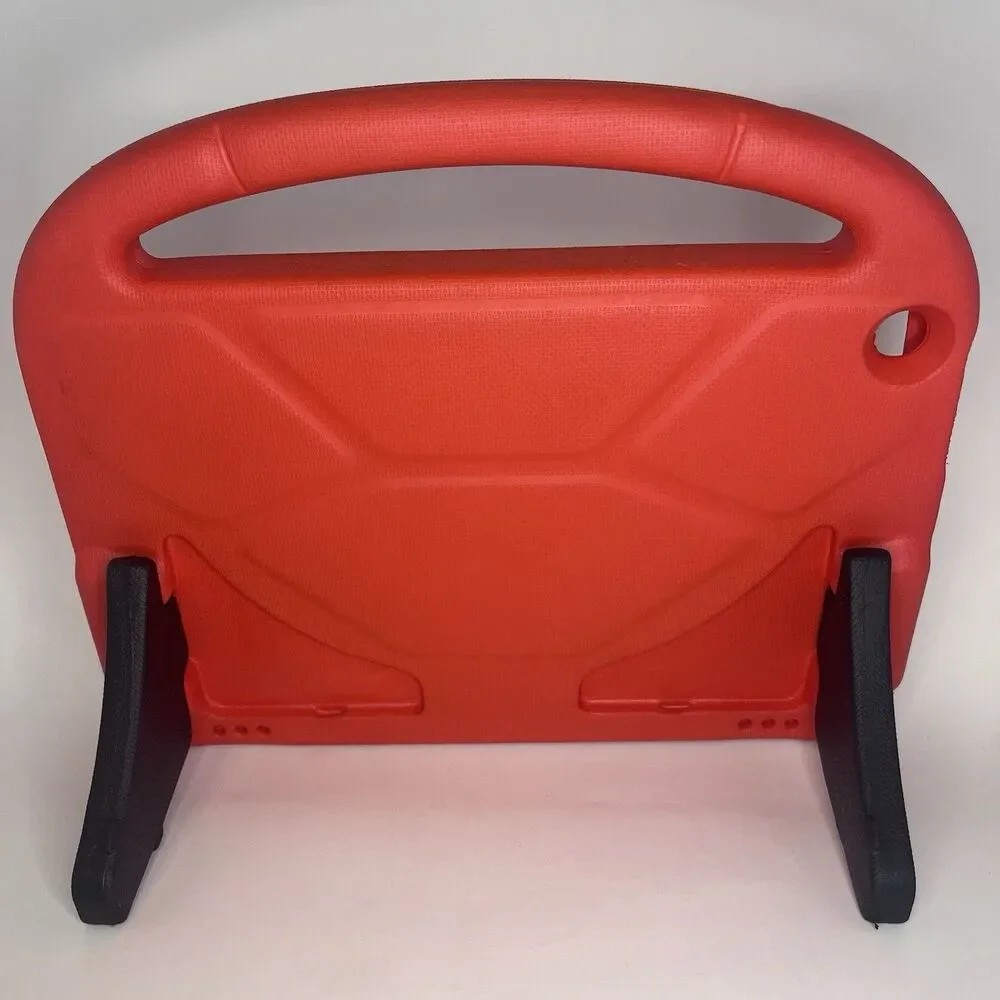 Kids Tablet Case 10 Inch EVA Foam Shockproof Red with Handle Kickstand